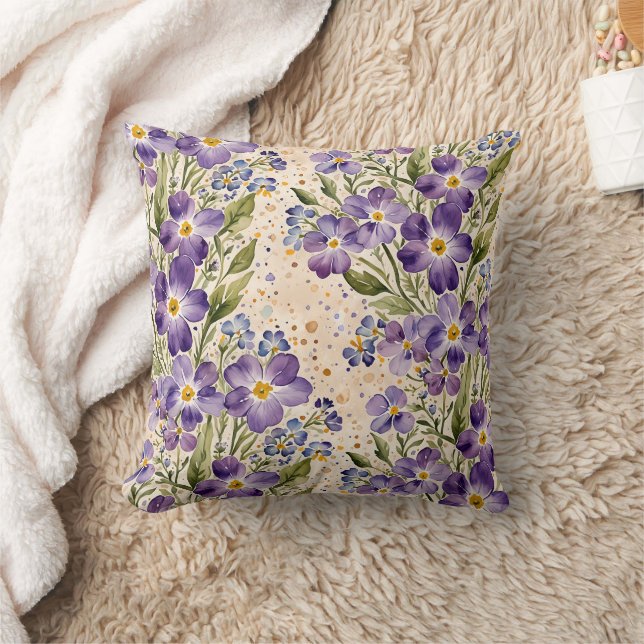 Coussin Fleur violet et indigo (Couverture)