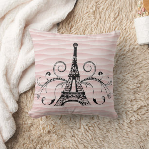 Coussin fleuri de serviettes Eiffel rose