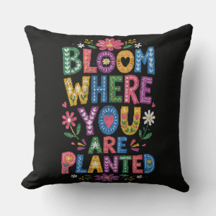 Coussin Fleurissez là où vous êtes planté Style géométriqu