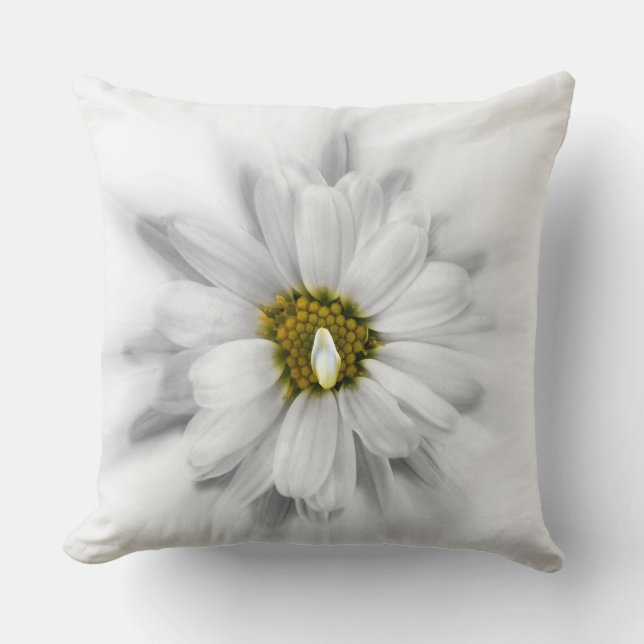 Coussin fleurit dans les tons blancs (Recto)