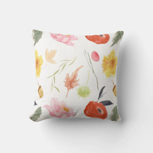 Coussin Fleurs à l'aquarelle