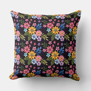 Coussin Fleurs à main colorées Motif sans couture-5