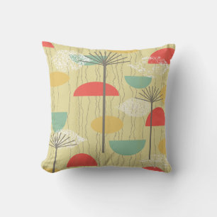 Coussin Fleurs Abstraites en tissu d'écorce