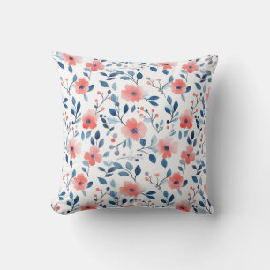 Coussin Fleurs aquarelles