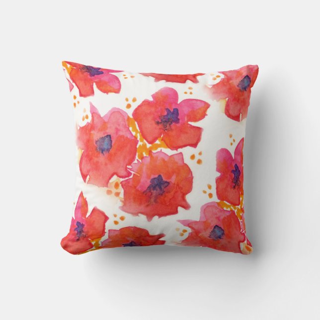 Coussin Fleurs aquarelles (Recto)