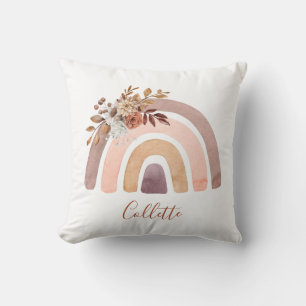 Coussin Fleurs arc-en-ciel personnalisées en terracotta ro