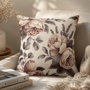 Coussin Fleurs Beige