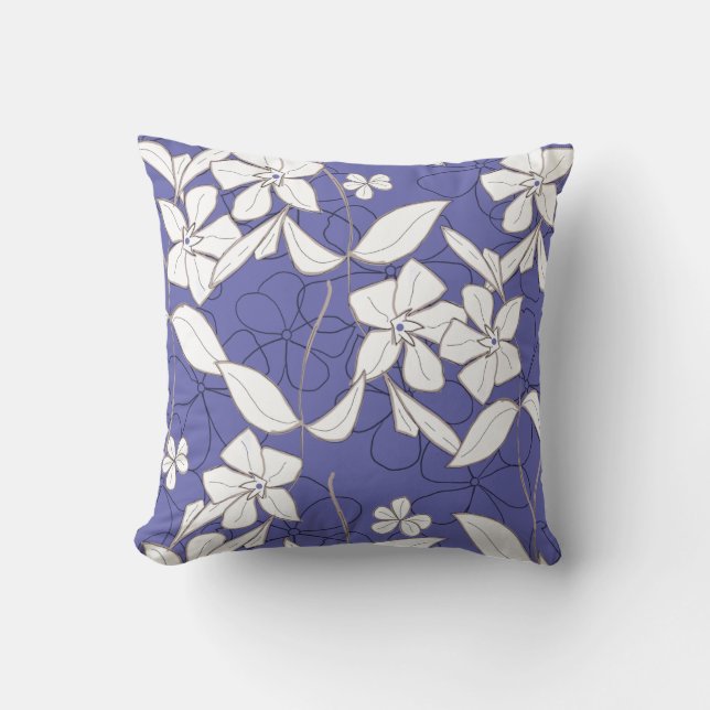 Coussin Fleurs blanches sur la boucle (Recto)