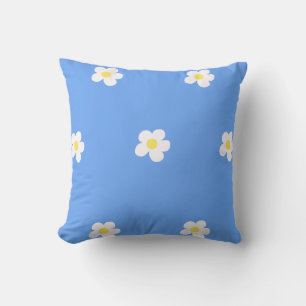 Coussin Fleurs blanches sur l'Arrière - plan Lilac