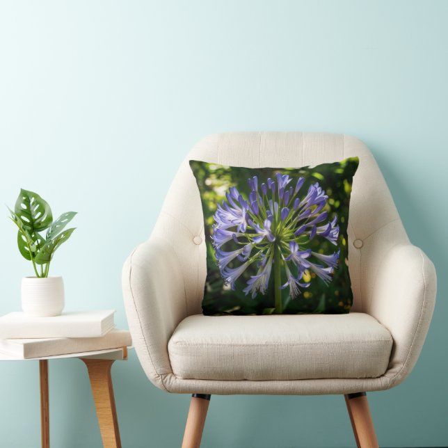 Coussin Fleurs bleu Agapanthus (Chaise)