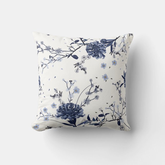 Coussin Fleurs bleues (Recto)