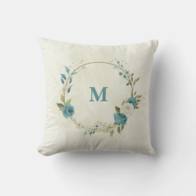 Coussin fleurs bleues et blanches (Recto)
