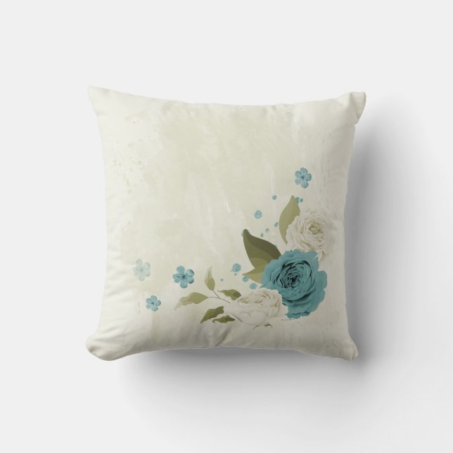 Coussin fleurs bleues et blanches (Recto)