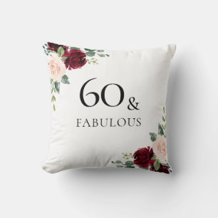 Coussin Fleurs Bourgognes rousses Fleurs femmes 60e annive