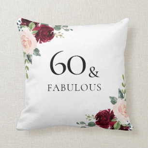 Coussin Fleurs Bourgognes rousses Fleurs femmes 60e annive