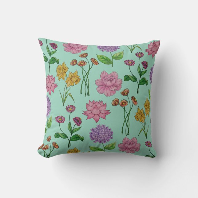 Coussin Fleurs colorées (Recto)