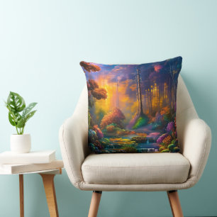 Coussin Fleurs colorées dans les bois