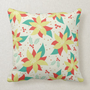 Coussin Fleurs colorées de Noël