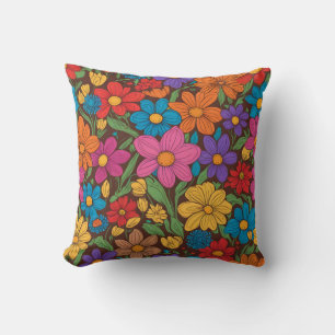 Coussin Fleurs colorées motif