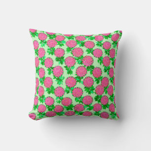 Coussin Fleurs Dahlia rose fuchsia