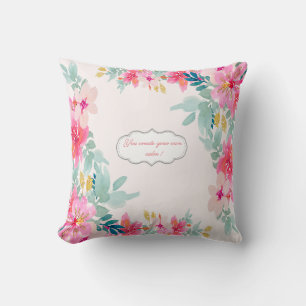 Coussin Fleurs d'aquarelle chic, Message de motivation