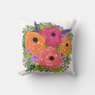 Coussin Fleurs d'aquarelle grandes que vous Customisez