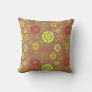 Coussin Fleurs d'automne colorées dans des tons chauds