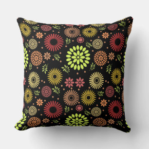 Coussin Fleurs d'automne colorées dans des tons chauds