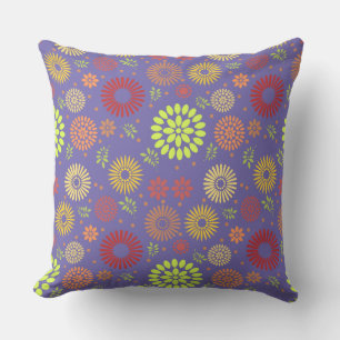 Coussin Fleurs d'automne colorées dans des tons chauds