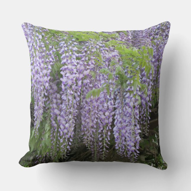 Coussin Fleurs de bactéries mauves pourpres Lancer l'oreil (Recto)