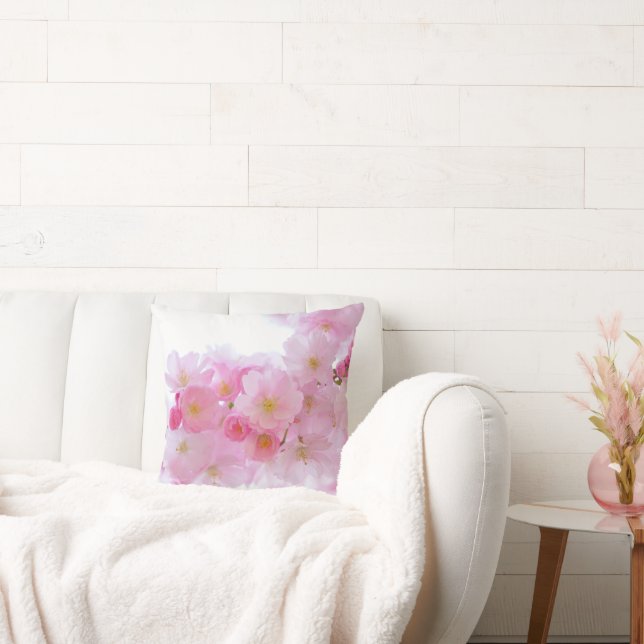 Coussin Fleurs de cerisier rose Sakura floral (Canapé)