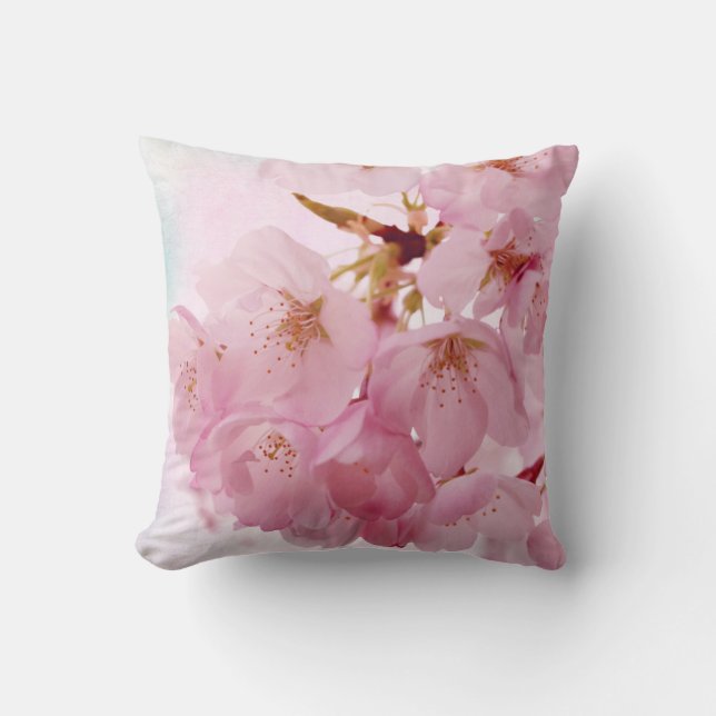 Coussin Fleurs de cerisier vintages molles (Recto)
