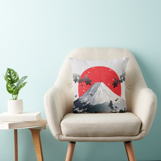 Coussin Fleurs de cerisiers Mont Fuji Japon (Chaise)