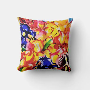 Coussin Fleurs de fleurs Abstraites d'été exotiques