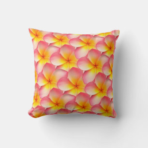 Coussin Fleurs de frangipanier Plumeria