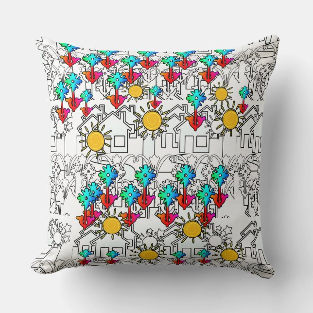 Coussin Fleurs de la maison Ensoleillement (Recto)