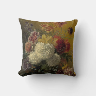 Coussin Fleurs de maître hollandais antique Georgius van O