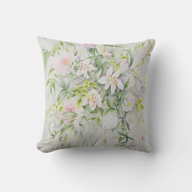 Coussin Fleurs de mariage pour Louisa et Robert (Recto)