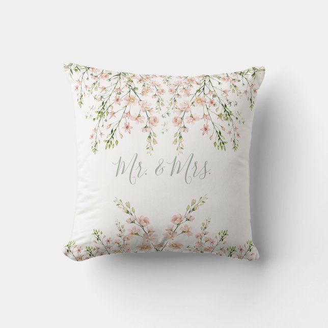 Coussin Fleurs de Mr et Mrs Blush Rose Fleurs Sauvages (Recto)