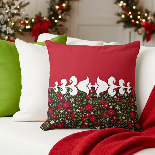 Coussin fleurs de Noël