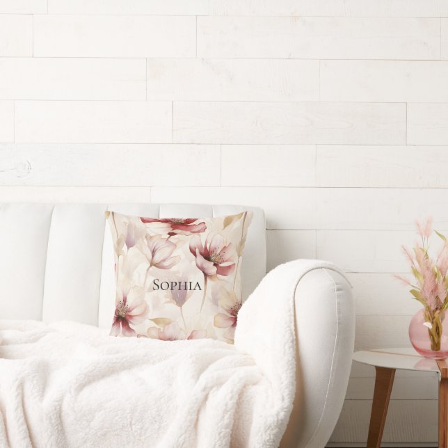 Coussin Fleurs de printemps à la crème bourguignonne (Canapé)