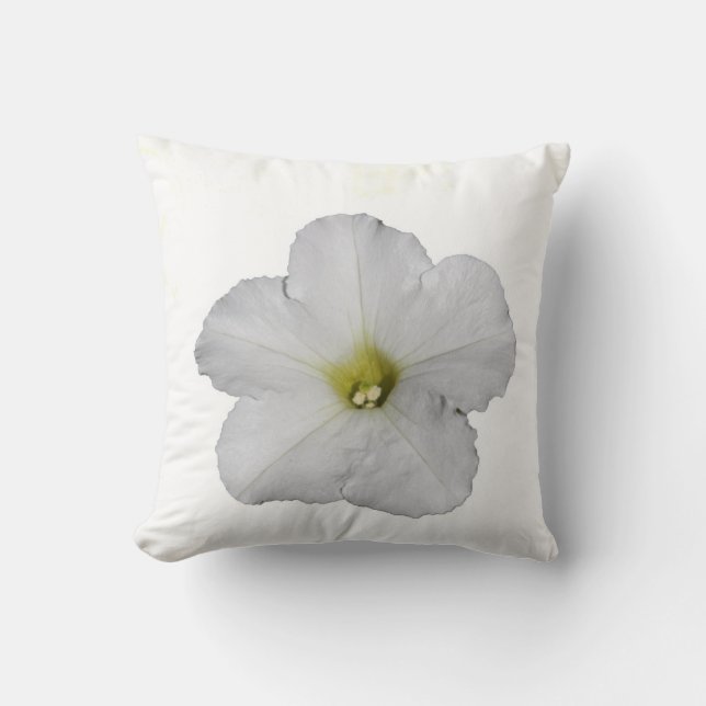 Coussin Fleurs de printemps Blanc Floral Simple Pétunia Fl (Recto)