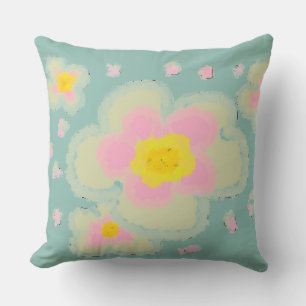 Coussin Fleurs de printemps (rose/vert)