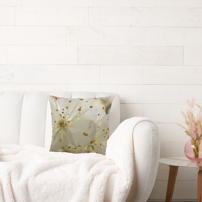 Coussin Fleurs de prune sauvage Art impressionniste et vot (Canapé)