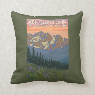 Coussin Fleurs de ressort - parc national de Yellowstone