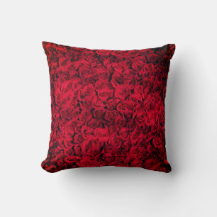 Coussin Fleurs de rose rouge