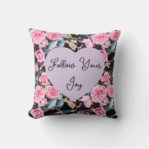 Coussin Fleurs de roseau à l'aquarelle rose Fleurs de fill