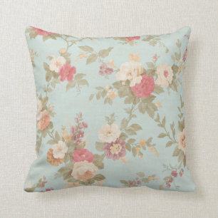 Coussin Fleurs de roses roses roses florales Chic Shabby B