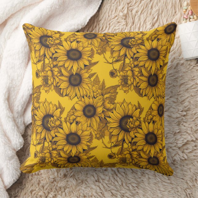 Coussin Fleurs de soleil 3d (Couverture)