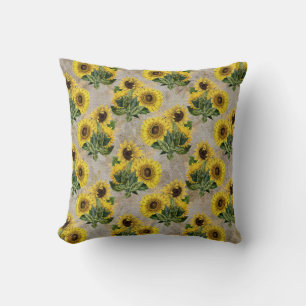 Coussin Fleurs de soleil et peignes de miel